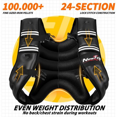 Adjustable Weighted Vest for Women & Men - 5lbs/8lbs/10lbs/12lbs/15lbs/20lbs/25lbs/30lbs with Detachable Phone Pouch - Ideal for Rucking Walking Weight Loss Training & Running