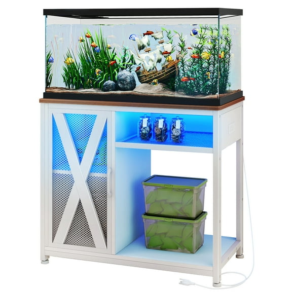 YEXJ 40-50 Gallon Aquarium Stand Cabinet – Fish Tank Stand with Built-in Power Outlets
