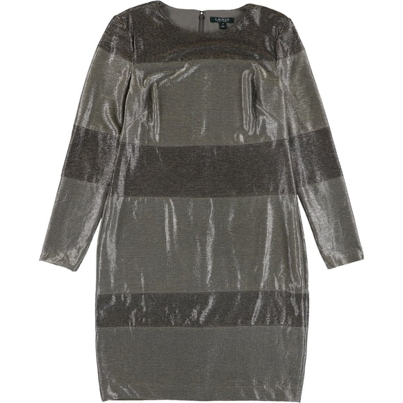 Ralph Lauren Womens Dilia Sheath Dress, Metálico, 12