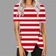 thumbnail image 2 of Blusas de Manga Corta para las Mujeres Botón Impreso Cuello Redondo Top Casual, Blusas para las Mujeres Casual, 2 of 6