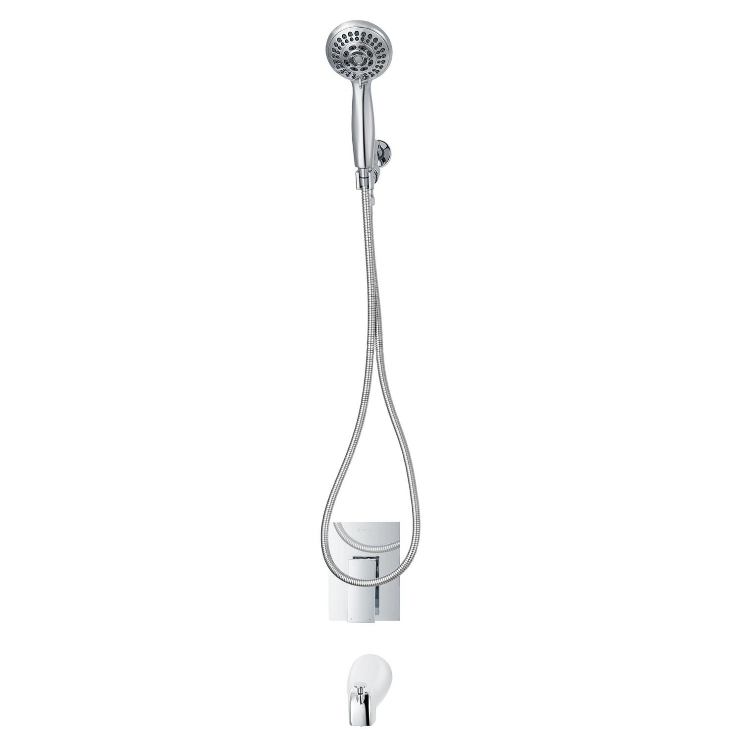 Ensemble INA à pression balancée d'akuaplus® valve connexion PEX 1/2 po avec Douchette et bec de bain 5 1/4 po x 1/2 po raccord lisse fini chrome