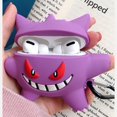 thumbnail image 3 of Funda para auriculares Bluetooth 3D Purple Monster para Airpod, funda de dibujos animados para Airpods 12 Pro 3, funda a prueba de golpes para Airpods 3, 3 of 5