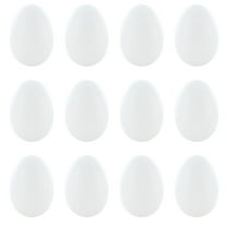 12 Blank Hollow Solid White Plastic Easter Eggs 2.25 Inches