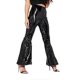 thumbnail image 1 of Shiny Metallic Flare Leggings For Women, Sexy High Waisted Bell Bottom Pants, 1 of 4
