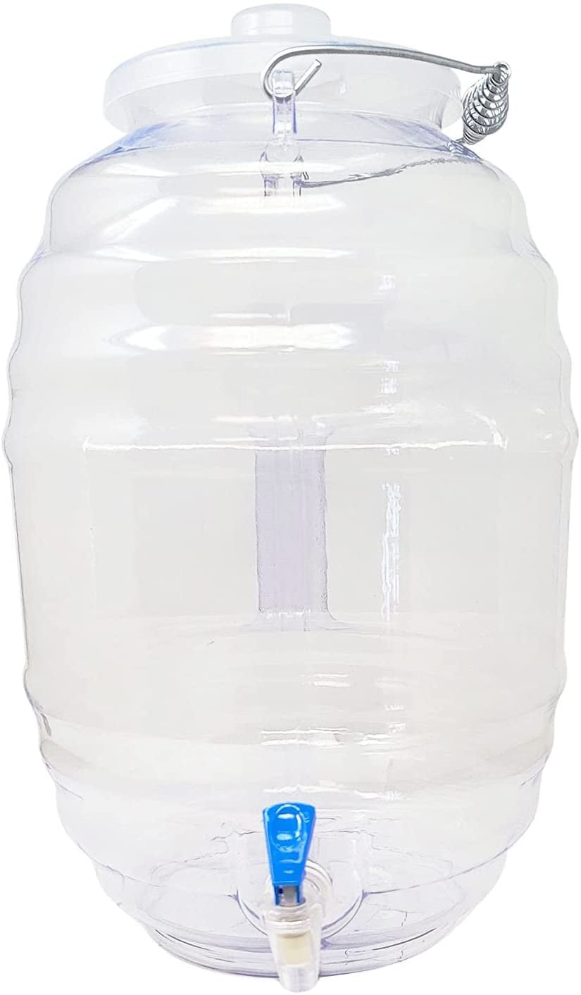 CHAMPS 5 Gallon Jug with Lid - Aguas Frescas Vitrolero Plastic Water  Container - 5 Gallon Drink Dispenser - Large Beverage Dispenser Ideal for  Agua