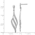 thumbnail image 2 of 925 Sterling Silver Diamond Swirl Post Dangle Earrings Drop, 2 of 6