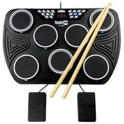 RockJam 7 Pad Bluetooth Electric Drum Kit with Midi & Drum Sticks