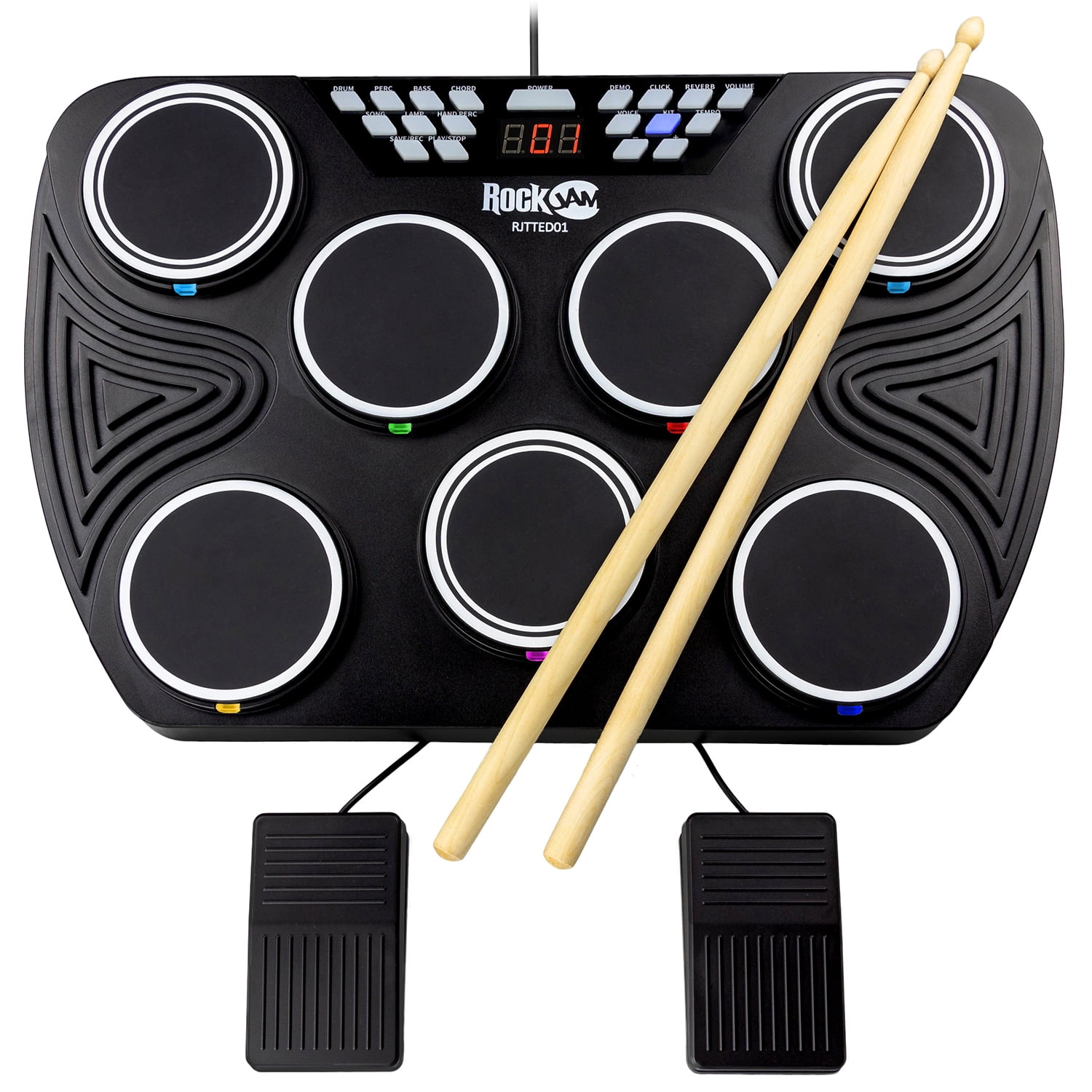 Buy RockJam 7 Pad Electronic Bluetooth MIDI Tabletop Drum Kit With Drum Buy RockJam 7 Pad Electronic Bluetooth MIDI Tabletop Drum Kit With Drum