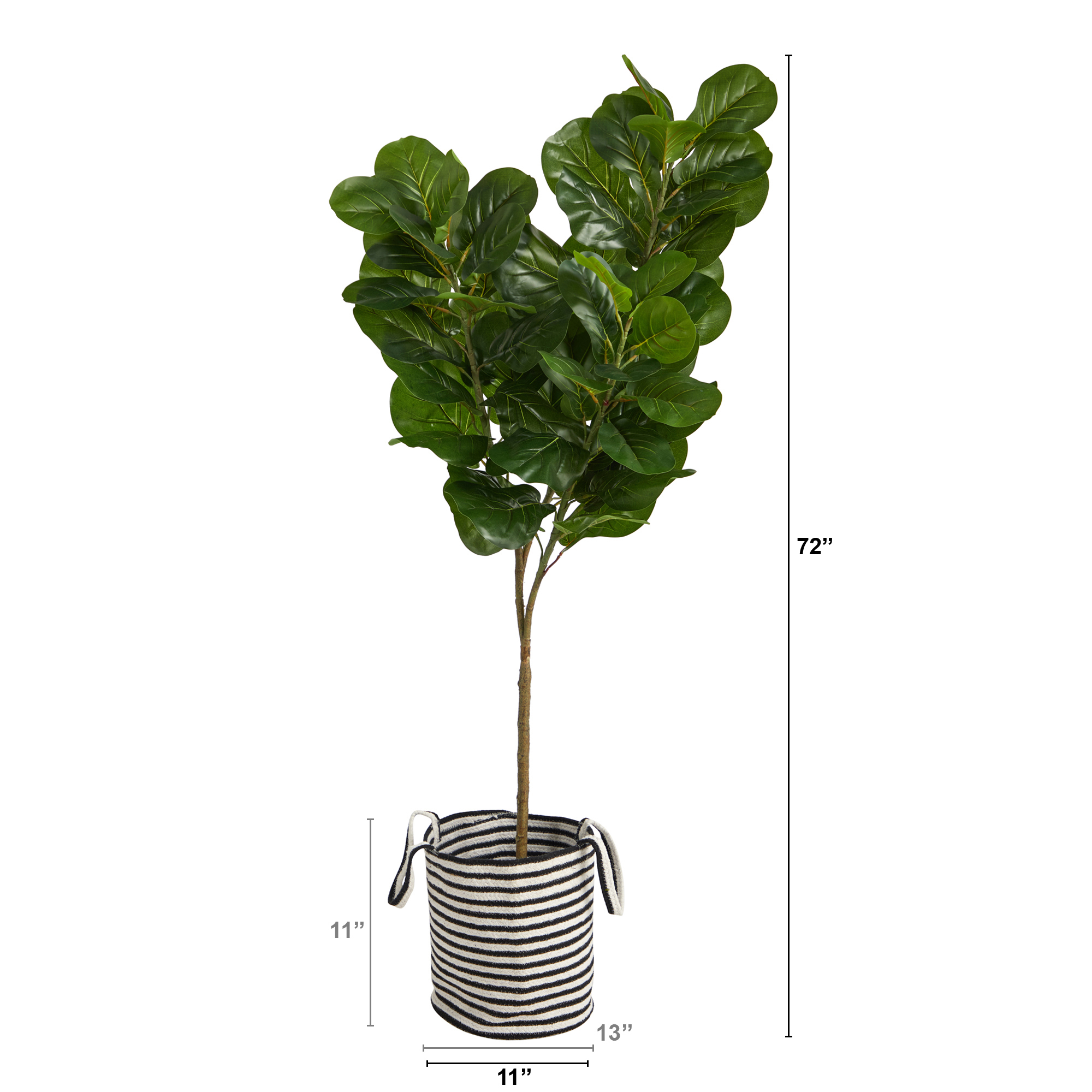 Nearly Natural 6' Fiddle Leaf Fig Artificial Tree in Planter
