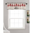 thumbnail image 3 of Hello Valentine Linen Curtain Valance for Bedroom/Bathroom/Kitchen/Office/Living/Dining Room Window,Red Love Heart Watercolor Black Plaid Rod Pocket Topper Decorative Cafe Drapes Panel 42"x12", 3 of 6
