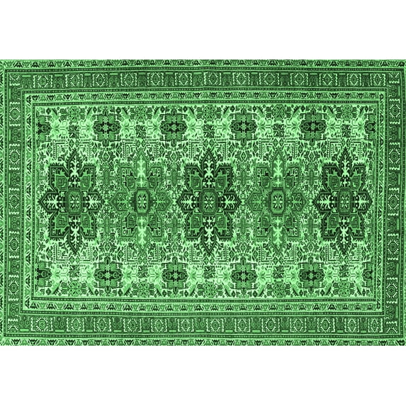 Ahgly Company Indoor Rectangle Persian Emerald Green Traditional Area Rugs, 8' x 12'