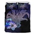 thumbnail image 2 of Juego de cama Niue - Cangrejo de coco azul púrpura e hibisco, 2 of 7