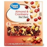 Great Value Almond & Cranberry Nut Bars, 5.6 oz, 4 Count