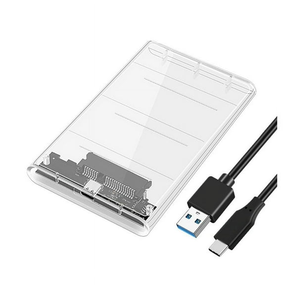 USB3.0/Type-C HDD Enclosure of 2.5 Inch Hard Disk Case SSD SATA3 to USB 3.0 Transparent HDD Box USB C HDD Case 5Gbps