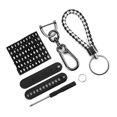 thumbnail image 1 of Phone Number Card Key Ring, Detachable Braided Rope 360 Rotating Auto Keychain Aluminium Alloy  for Car A,B,C,D, 1 of 7