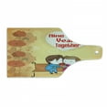 thumbnail image 1 of Anniversary Cutting Board, 9 Years Together Cartoon Couple Sits on a Bench with Floral Ornaments, Decorative Tempered Glass Cutting and Serving Board, in 3 Sizes, by Ambesonne, 1 of 2