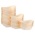 thumbnail image 1 of Platos desechables para sushi, barco de madera, bandejas de papel para comida, barcos de madera de bambú a granel para bodas, 100 unidades, 1 of 6