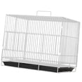 thumbnail image 1 of Jaula de para pájaros, soporte de madera para percha, ahorra espacio, fácil de limpiar, jaula para pájaros y dispensador de agua para agapornis blanco 397x28x295cm, 1 of 10
