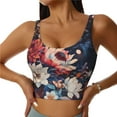 thumbnail image 2 of Picia Colorful Flower Peacock Sports Bra for Women,Padded Strappy Sports Bras Medium Support Yoga Bra with Removable Cups,Running Yoga Bra-XX-Large, 2 of 9