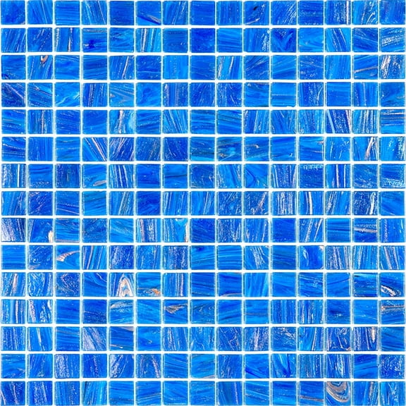 Apollo Tile Celestial 12 in. x 12 in. Glossy Azure Blue Glass Mosaic Wall and Floor Tile (20 sq. ft./case) (20-pack)