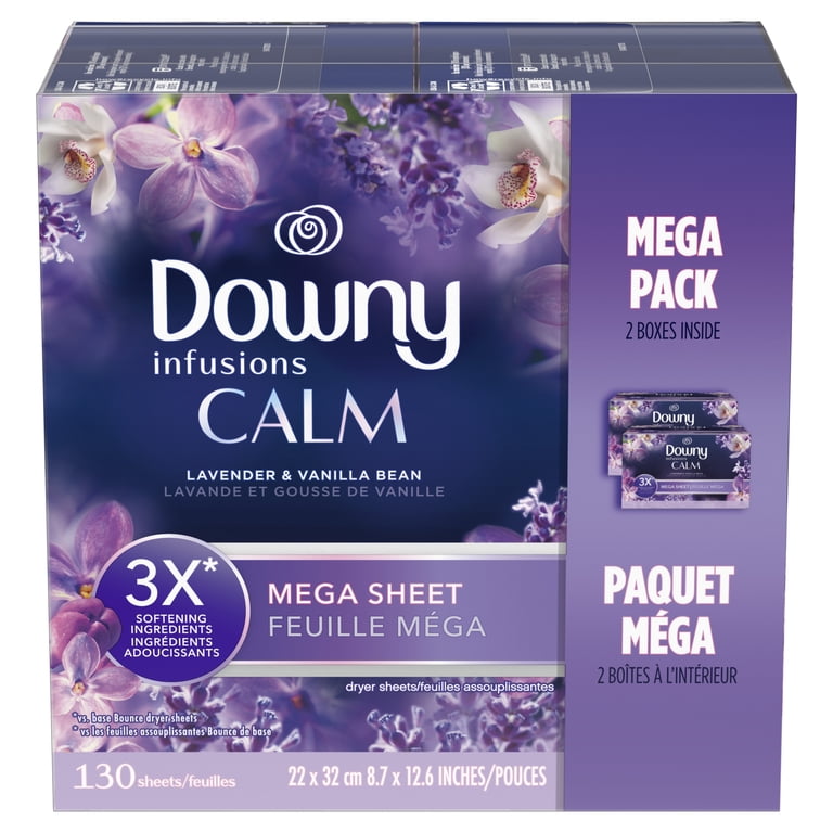 Downy Calm Mega Dryer Sheets, Lavender Vanilla, 130 Count photo 4