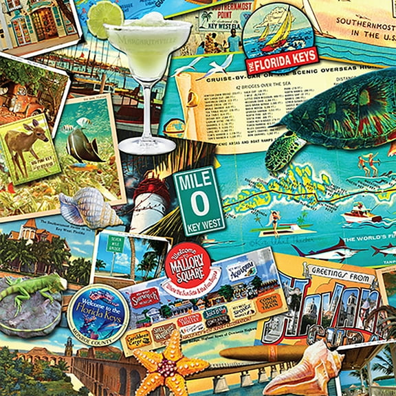Hart Puzzles 1000-Piece Key West by Kate Ward Thacker Interlocking Jigsaw Puzzle