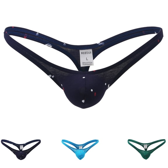 Jwputqe Thongs,Thongs For Men,Mens ThongsBreathable,Cooling,Printed,Low Waist,Polyester,Cotton,Dark Blue,XL