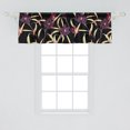 thumbnail image 2 of Ambesonne Garden Window Valance with Rod Pocket, Flowers Black Back Print, 54" x 12", Pastel Brown and Eggplant, 2 of 2