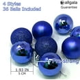 thumbnail image 2 of Allgala 36 PK 2 Inch (5CM) Christmas Ornament Balls for Xmas Tree-4 Style-Blue, 2 of 2