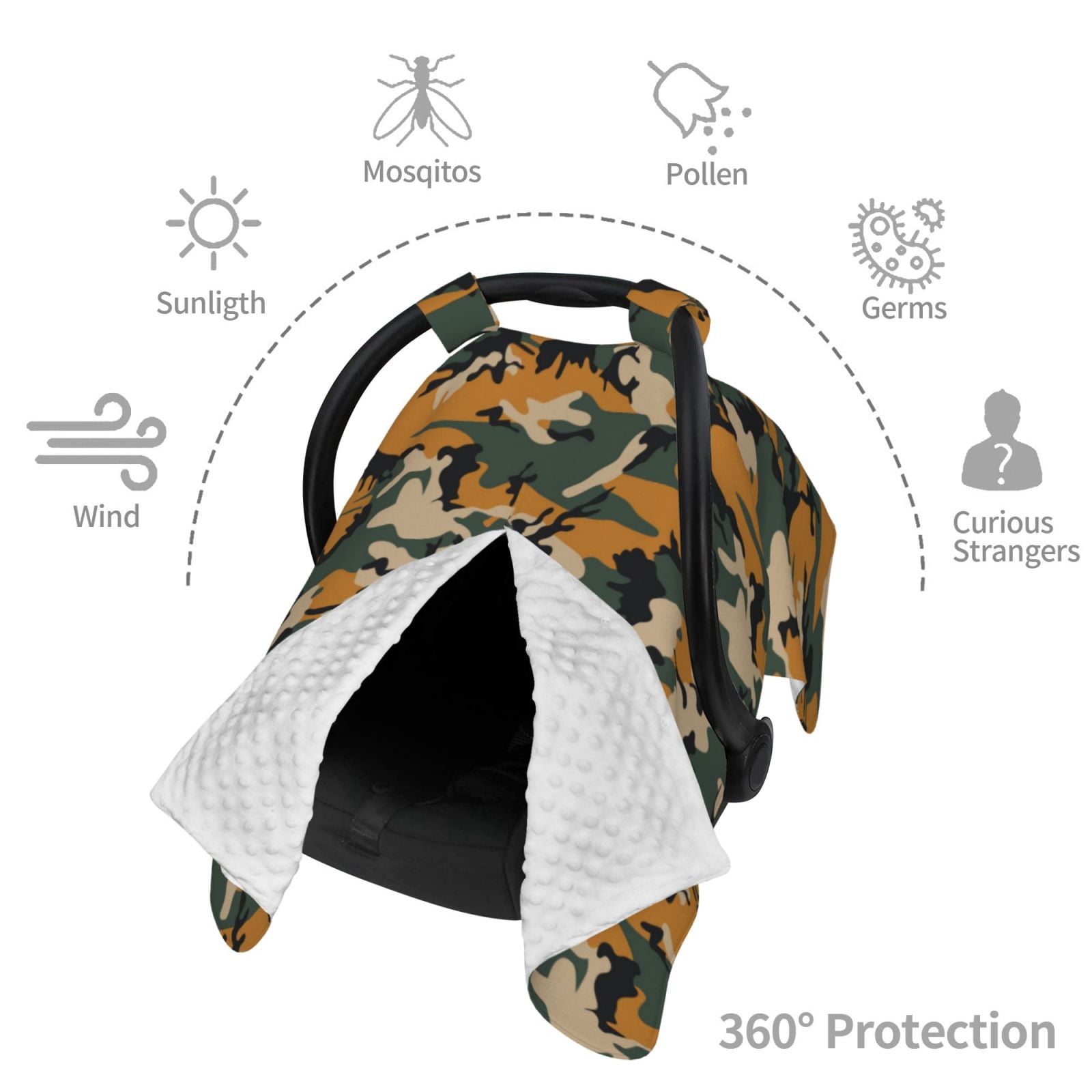 Car Seat Cover Baby - Dinosaur camouflage print Breathable Infant Car Seat Cover for Baby Carseat, Lightweight Comfort Baby Essentials Must Haves Newborn Stuff for Girl Boy