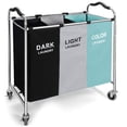 thumbnail image 1 of Cesto de ropa Yuelan, organizador impermeable de 3 secciones, 76 x 41 x 89 cm, 1 of 5