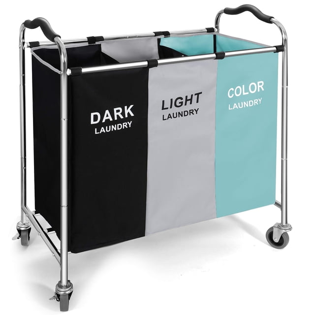 Cesto de ropa Yuelan, organizador impermeable de 3 secciones, 76 x 41 x 89 cm