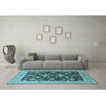 thumbnail image 3 of Ahgly Company Indoor Square Oriental Light Blue Traditional Area Rugs, 3' Square, 3 of 4