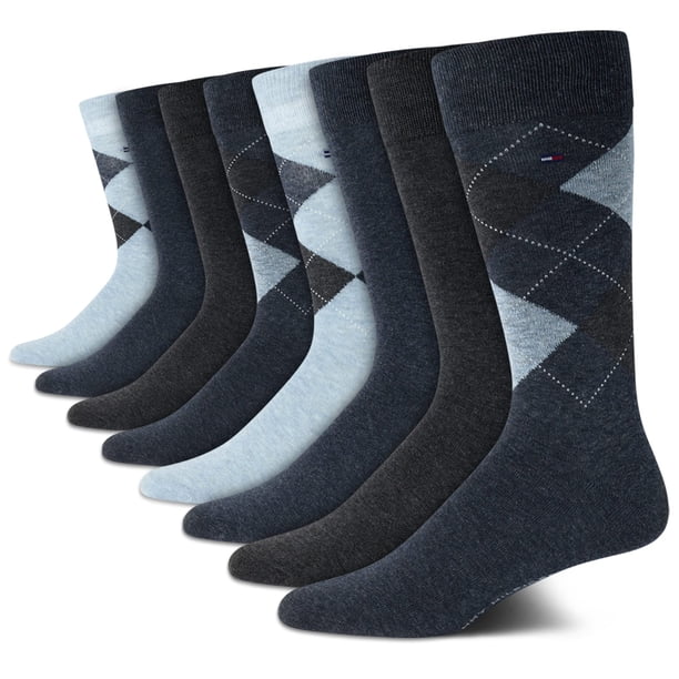 Calcetines de vestir Tommy Hilfiger, paquete de 8 unidades, cómodos y elásticos, para hombre