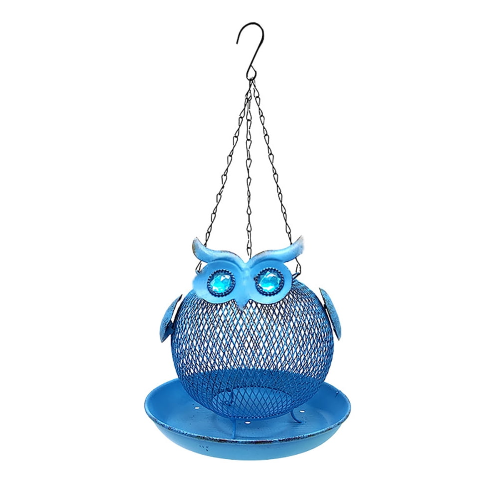Solar Owl Shape Bird Feeder for Outdoors Hanging Bring Metal Openwork Bird Feeder Yard Outdoor Gardening Yard Pathway Decoration Home Decor