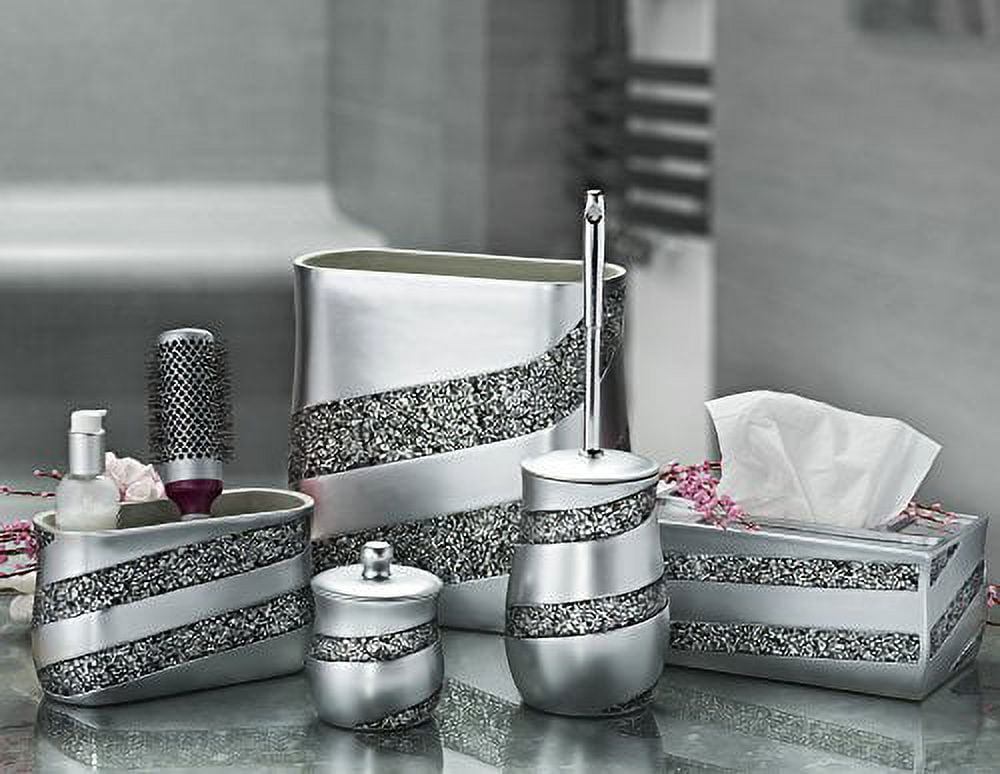 Modern Silver Ceramic Bathroom Accessory Set – MyGift