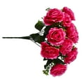 thumbnail image 3 of 12-head Artificial Rose Flower Bouquet Simulation Decor Wedding Bridal Fake Flower Bouquet, Rose Red, 3 of 9