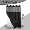 thumbnail image 6 of Barossa Design No Hook Slub Textured Shower Curtain with Snap-in PEVA Liner, Mesh Window - Black, 71 x 80, 6 of 6