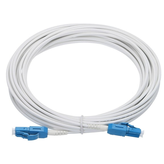 1Pcs 32.8Ft Single Mode Uniboot Duplex OS2 Fiber Optic Cable LSZH LC/UPC-LC/UPC Armored Jumper Optical White
