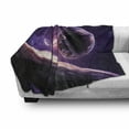thumbnail image 3 of Galaxy Soft Flannel Fleece Blanket, Planets over Purple Nebula Celestial Comet Magic Rays Universe Astronomy Picture, Cozy Plush for Indoor and Outdoor Use, 60" x 80", Magenta Mauve, by Ambesonne, 3 of 6