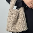 thumbnail image 4 of Bolso de hombro Bolso de señora Bolso de felpa para mujer Bolso de un solo hombro Caqui, 4 of 6