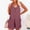 Purple, variant on Leesechin Scoop Solid Neck Sleeveless One-Piece Buttons Short Juniors Jumpsuit Rompers With Pockets
