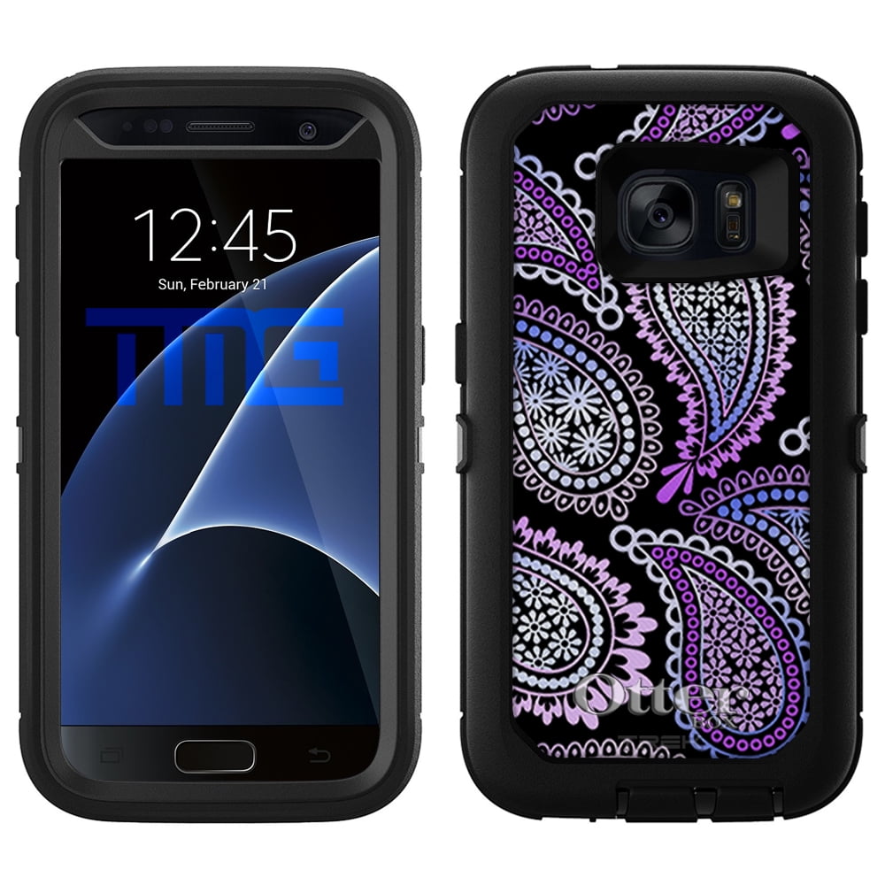 OtterBox Defender Samsung Galaxy S7 Case - Pink Purple Paisley on Black OtterBox Case - Walmart