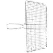 Masteelf Stainless Steel Folding Fish Grill Basket for Outdoor Barbecue, Seafood Grilling Net with Clips, Ideal for Camping, Picnics, Parties