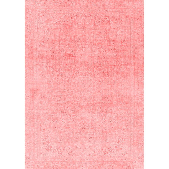 Ahgly Company Machine Washable Indoor Rectangle Abstract Red Modern Area Rugs, 7' x 10'