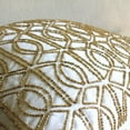 thumbnail image 6 of The HomeCentric Pillow Cover Ivory Decorative Pillows Cover Lattice Trellis Beaded Pillows Cover Throw Pillow Covers Pack of 2 18x18 inch (45x45 cm) Square Silk Pillows Covers Couch - Gold Taj, 6 of 10