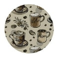 thumbnail image 2 of JRXY Coffee Theme Round Fitted Table Cover for Dining Tables,Elastic Edged Tablecloth Hot Coffee and Beans Retro Cup Waterproof Tables Cover Cloths for Kitchen Dinner,Party,Events White, 2 of 7