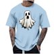 thumbnail image 1 of Blusas y camisas de manga corta y cuello redondo para hombre. Blusas/camisetas de manga corta con cuello redondo y estampado de Halloween para hombre. Blusa para hombre., 1 of 4