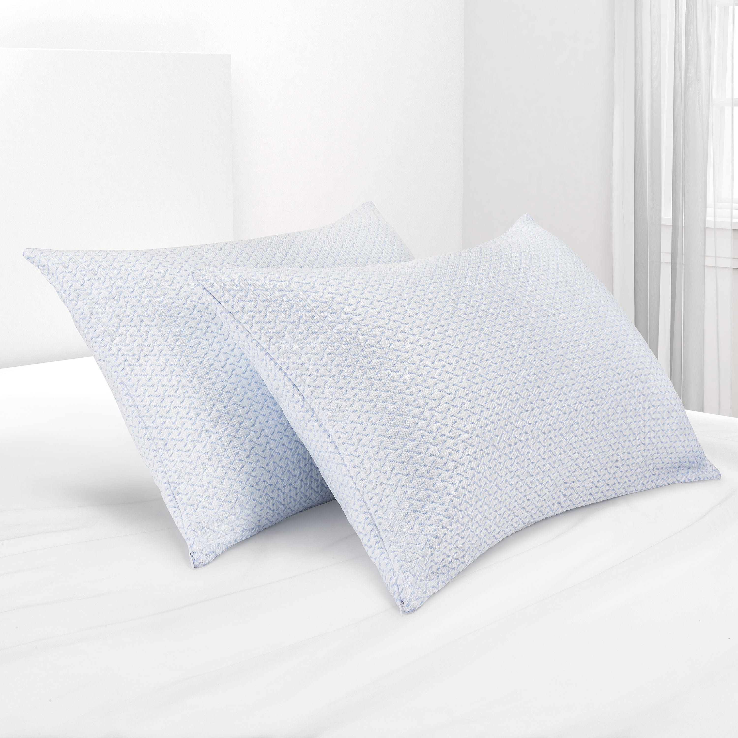 Cotton.Select size Coastal Blue /& White Pillow Cover.Chipper print.Best seller