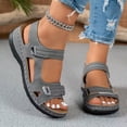 thumbnail image 2 of Rokment Women's Orthopedic Arch Support Walking Sandals Comfortable Fashion Casual Leather Open Toe Platform Wedge Dressy Summer Shoes for Ladies 2026 Grey Size 5.5, 2 of 6